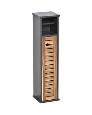 4goodz Toiletrolhouder met toiletroldispenser acaciahout- 18x18x75 cm