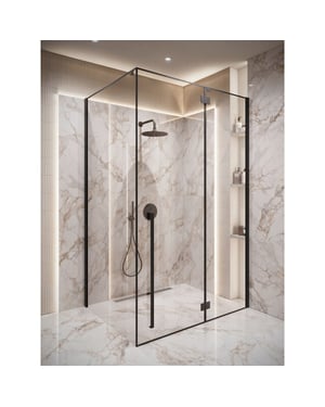 Badplaats Douchecabine vancouver 90 x 120 x 190 cm zwart met veiligheids -