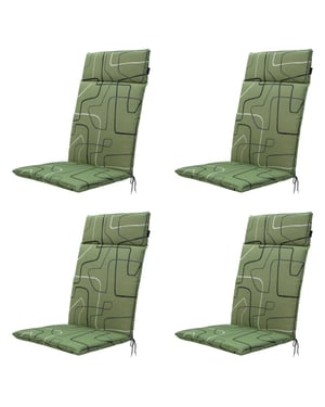 Madison tuinstoelkussen hoge rug joah sage ca. 120x50 cm set van 4