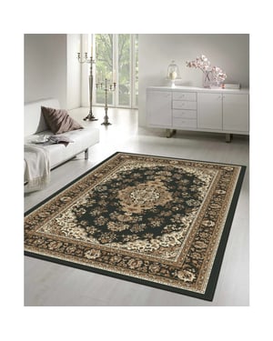 Muratap Nain klassiek medaillon laagpolig oosters vloerkleed vintage tapijt -