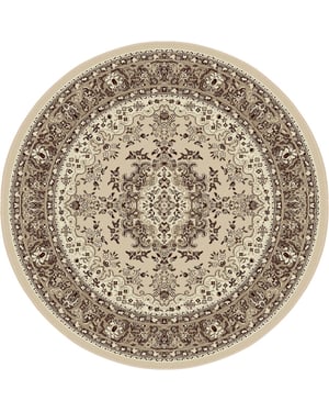 Muratap Nain klassiek medaillon rond laagpolig oosters vloerkleed vintage tapijt -