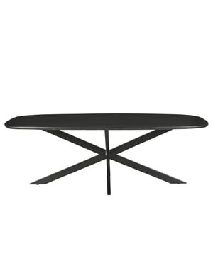Livingfurn eetkamertafel jesper danish oval black 230cm mangohout / gecoat staal