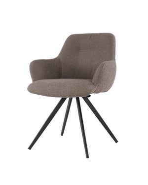 Livingfurn eetkamerstoel doreen boucle brown 2 stuks