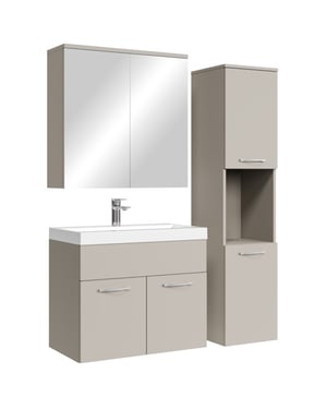 Badplaats Badkamermeubel set montreal 60 cm beige badmeubel met spiegelkast