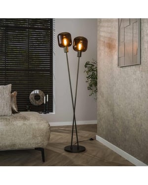 Hoyz vloerlamp bronza 2-lichts sienna brown