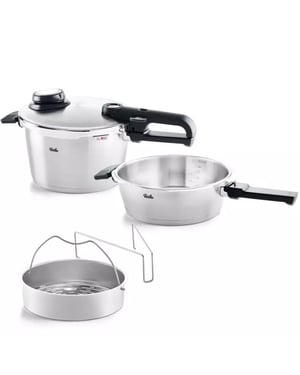 Fissler Premium snelkookset met rvs deksel 4.5l en 2.5l