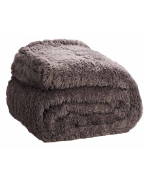 DoubleDry Teddy fleece deken ultrazacht 130x170 antraciet