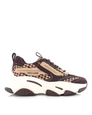 Steve Madden Possession-e brown plaid lage sneakers dames