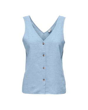 Jacqueline de Yong Say s/l linen v-neck top