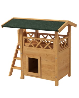 4goodz Kattenhuis 2 laags 77x50x73cm bruin