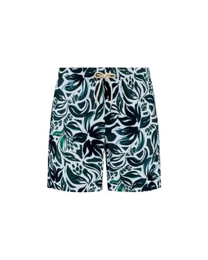 Shiwi Heren zwemshort mike 7" gebloemde print groen/wit