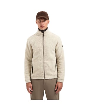 No Excess Sweater full zip teddy sand