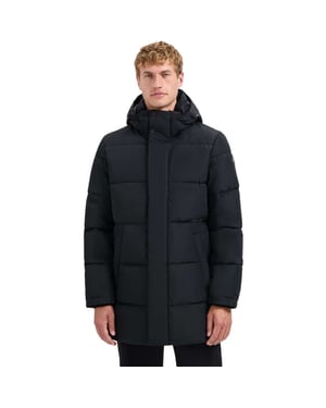 No Excess Jacket long parka hood padded black