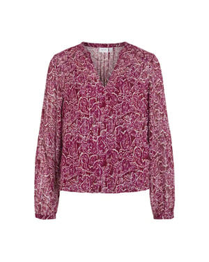 Vila Viganza rio v-neck ls top dessin