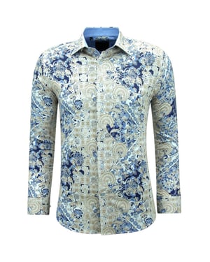 Gentile Bellini Print overhemden lange mouw slim fit