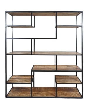 Home67 Vakkenkast huub hout 210 x 145 cm roomdivider