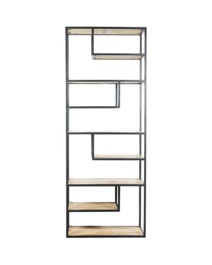 Home67 Vakkenkast huub hout 210 x 80 cm roomdivider