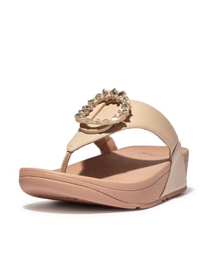 FitFlop Lulu crystal-circlet leather toe-post sandals