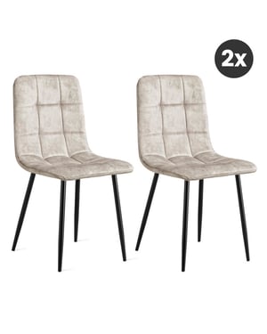 Multifurn 2x eetkamerstoel yerevan fluweel taupe