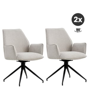 Multifurn 2x collectables jill eetkamerstoel linnen (set van 2)