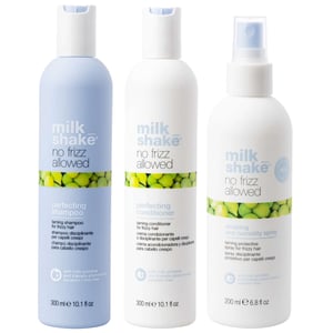 milk_shake No Frizz Trio – Perfecting Shampoo 300ml, Conditioner 300ml & Anti-Humidity Spray 200ml.