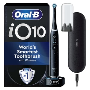 Oral-B iO 10 Black Electric Toothbrush with iO Sense Charger and Travel Case