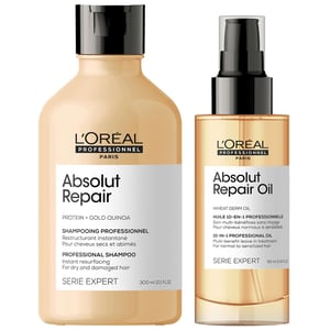 L'Oréal Professionnel Serie Expert Absolut Repair Duo — 300ml Shampoo + 90ml Multi-Benefit Leave-In Oil