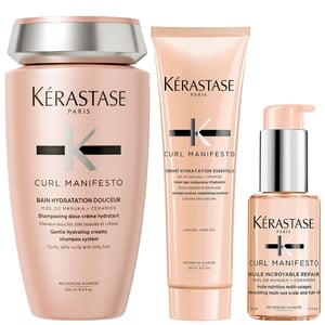 Kérastase Curl Manifesto Trio — Shampoo 250ml, Conditioner 250ml & Incroyable Repair Oil 50ml for Very Curly and Coily Hair