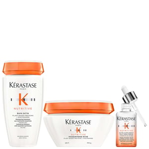 Kérastase Nutritive Trio – Hydrating Bundle for Very Dry, Medium-Thick Hair (Bain Satin 250ml, Masquintense Riche 200ml, Nutri‑Supplement 50ml)