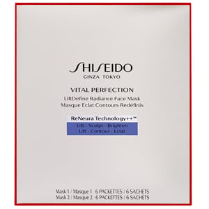 Shiseido Vital Perfection LiftDefine Radiance Face Mask - 6 Sheets for Lifting and Brightening 384g