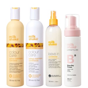 milk_shake Colour Care Set: Colour Maintainer Shampoo 300ml, Conditioner 300ml, Leave-In Conditioner 350ml & Blow-Dry Primer 200ml