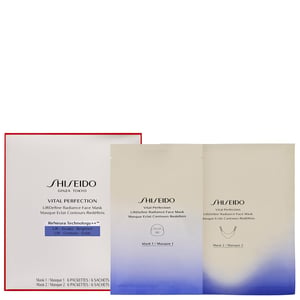 Shiseido Vital Perfection LiftDefine Radiance Face Mask - 6 Sheets for Lifting and Brightening 384g