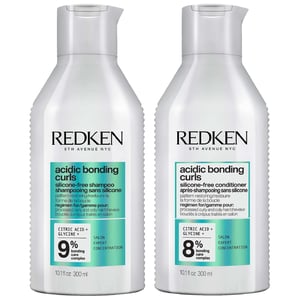 Redken Acidic Bonding Curls Duo – Silicone-Free Shampoo 300ml & Conditioner 300ml for Damaged Curls & Coils