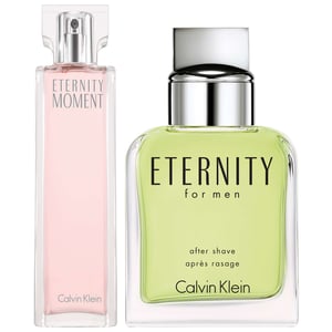 Calvin Klein Eternity Duo: Eternity Moment Eau de Parfum 100ml & Eternity for Men Aftershave Splash 100ml