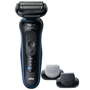 Braun Series 5 52-B1650S Blue Electric Shaver — 3 Flex Blades, Wet & Dry, 50-min Battery