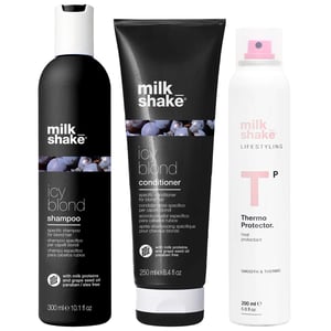 milk_shake Trio: Icy Blonde Shampoo 300ml, Conditioner 250ml & Thermo-Protector Spray 200ml