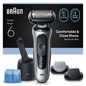 Braun Series 6 62‑S7650CC Silver Electric Shaver with 4in1 SmartCare Center