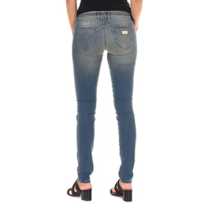 Long Denim Pants worn and torn effect 10DB50262 woman