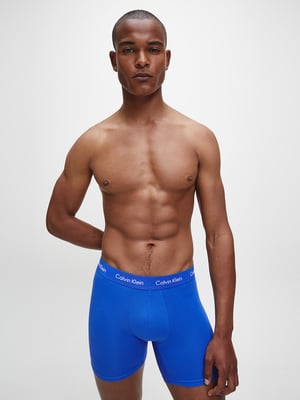 Calvin Klein 3-pack Boxerbriefs - Middelhoog - Katoen Stretch, Zwart/Blauw