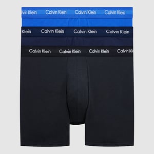 Calvin Klein 3-pack Boxerbriefs - Middelhoog - Katoen Stretch, Zwart/Blauw