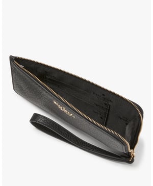 Lucy Pebbled Leather Medium L-Zip Wristlet