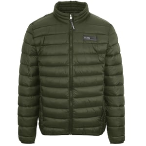 Plein Sport Patch Logo Dun gewatteerd groen jack