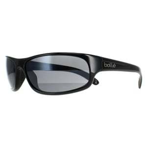 Bolle Wrap Mens Shiny Black Polarized TNS Sunglasses