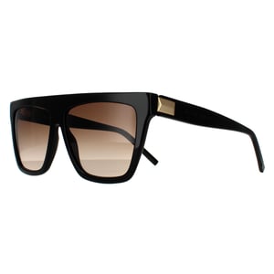 Hugo Boss Square Womens Shiny Black Brown Gradient Sunglasses