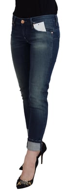 Acht Blå Bomull Slim Fit Dam Casual Denim Jeans