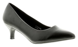 Comfort Plus Cp Texas Pu Con Womens Ladies Heels Court Shoes Black