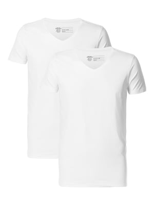Petrol Industries - Heren 2-pack Basic T-shirts V-Hals  - Wit