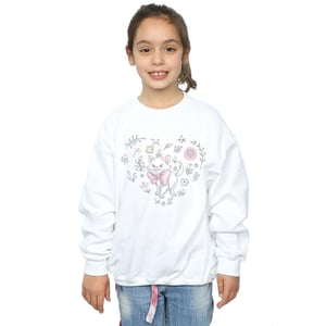 Disney Meisjes The Aristocats Marie Heart Sweatshirt (Wit)