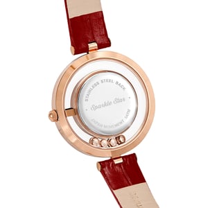 VICTORIA HYDE Ladies Watches Small Dial Analog Quartz Woman Watches with Clear Crystal Elegant Gold Watch for Woman, red crystal