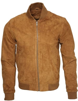 Varsity zacht suède leren bomberjack